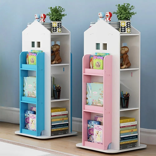 【Breeins】Madre de casa infantil, estante rotativa, livros, brinquedos, organizador de armazenamento, prateleira, armário, decoração de casa