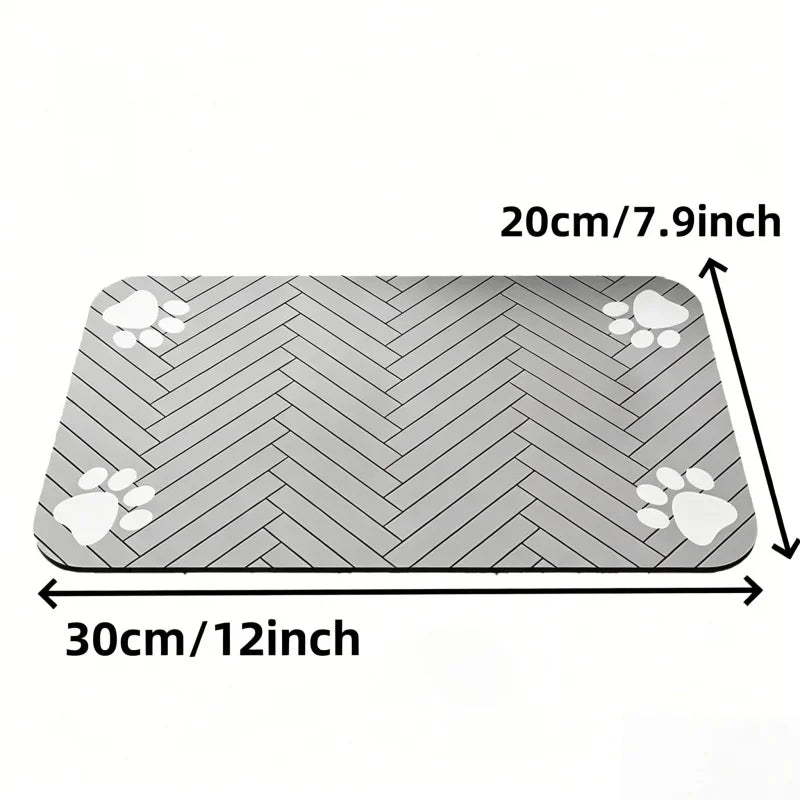 Tapete Absorvente para Comedouros de Cães e Gatos, Base de Borracha Impermeável