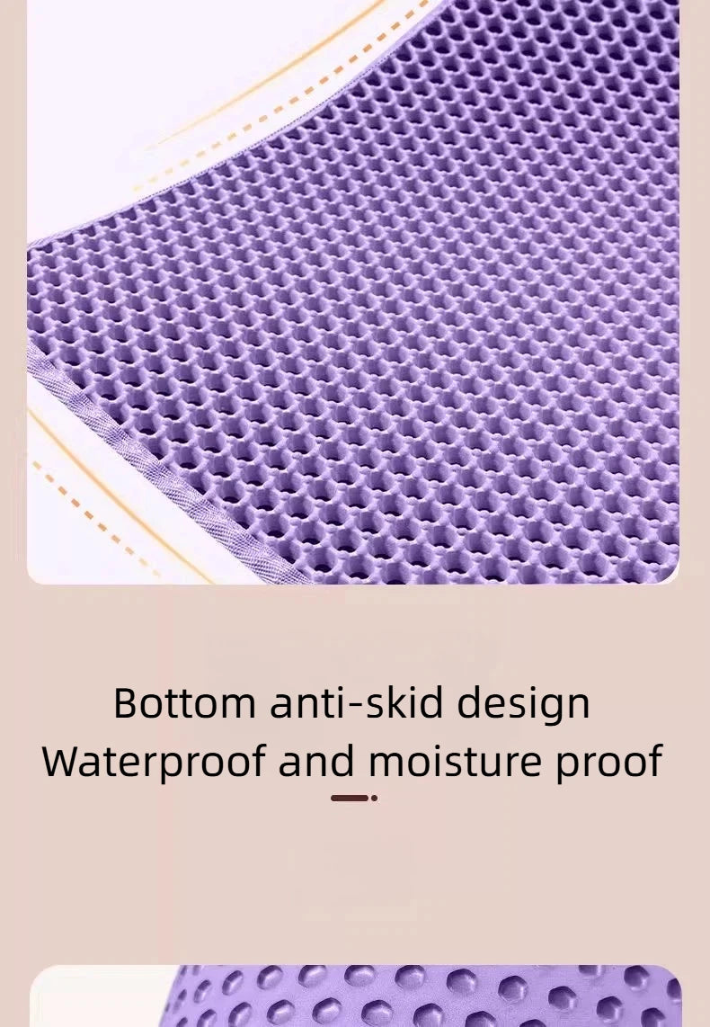 Tapete para Areia de Gato com Design de 2 Camadas, Tecnologia Premium de Retenção de Areia, Base Impermeável, Protetor de Piso Antiderrapante para Gatos de Interior