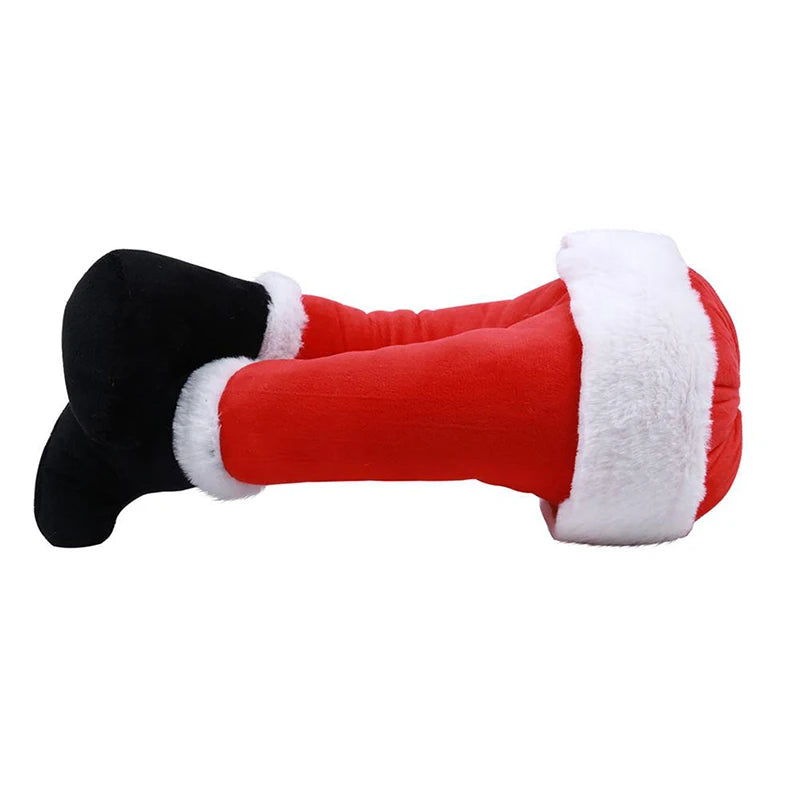 Decoração da árvore de natal papai noel pernas de pelúcia porta decoração papai noel elf perna decoração de natal para casa pendurado ornamentos 2024