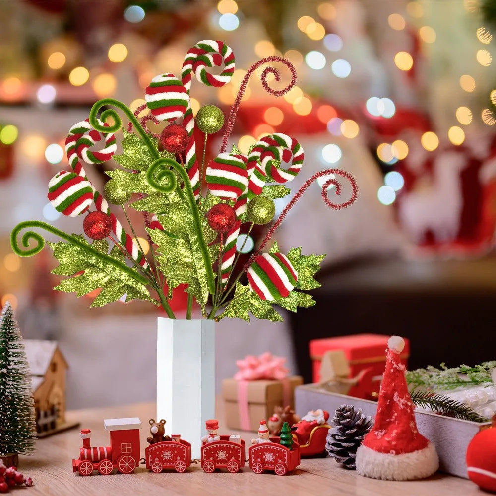 Ornamento de decoração de árvore de Natal com cebolinha dourada espumante rosa verde doce giratório decorações de Natal