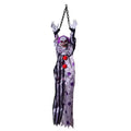 Decorações de halloween elétrica ativada por voz pendurado palhaço fantasma pendurado casa assombrada adereços de decoração de terror
