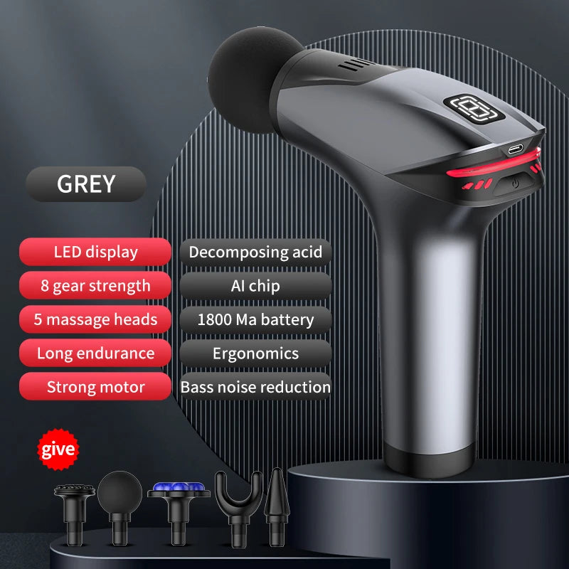 Pistola de Massagem Portátil Massajador de Percussão Profissional de Músculos Profundos para Relaxamento Corporal, Pescoço e Costas, Fitness e Emagrecimento