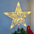 Estrela de Natal com Luz LED e Guirlanda Operada a Bateria para Decoração de Ambientes, Festas de Casamento e Lâmpada para Árvore de Natal Externa