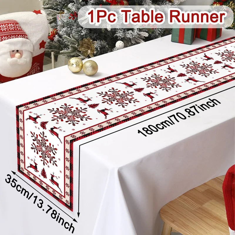 Feliz natal corredor de mesa natal capa de mesa decorações de natal para casa 2025 navidad natal presentes ano novo 2026 toalha de mesa
