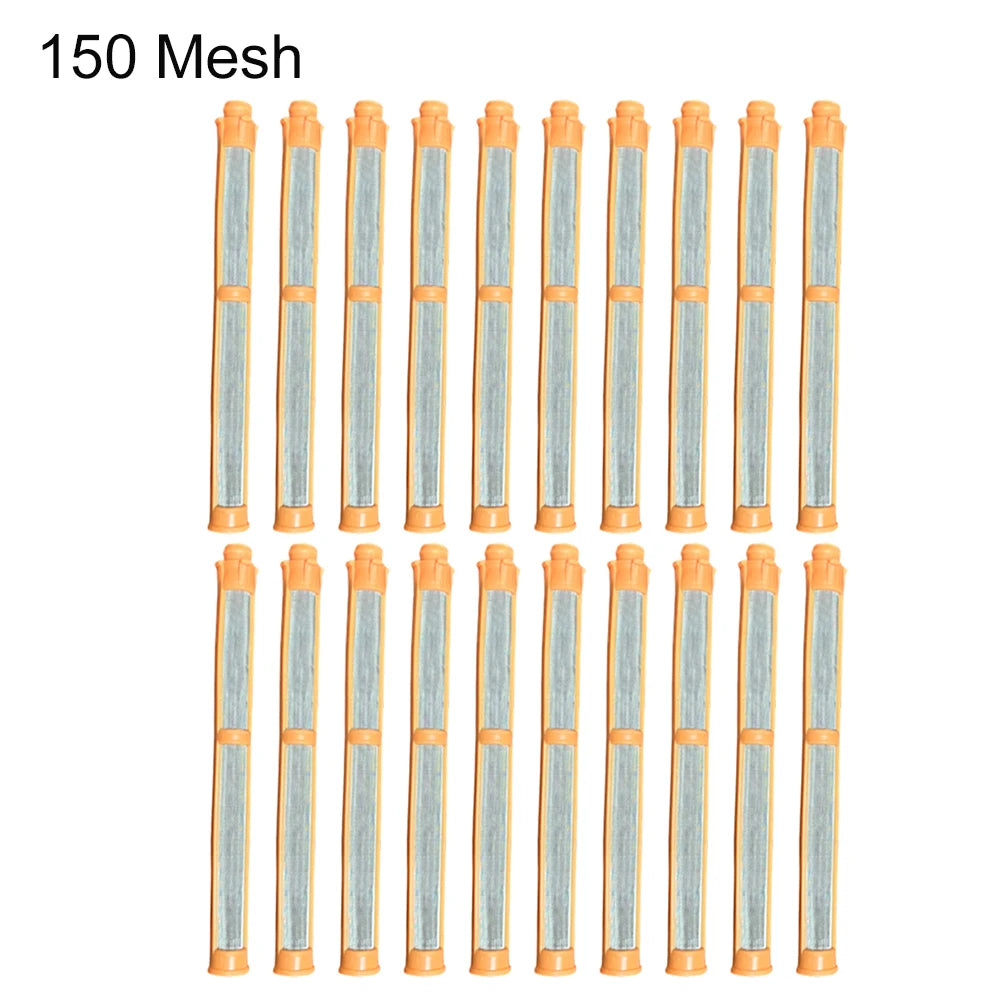 20 pçs 60/100/150 malha airless pintura pulverizador filtros alta filtragem airless pintura pulverizador filtro 11x110mm acessórios da ferramenta elétrica