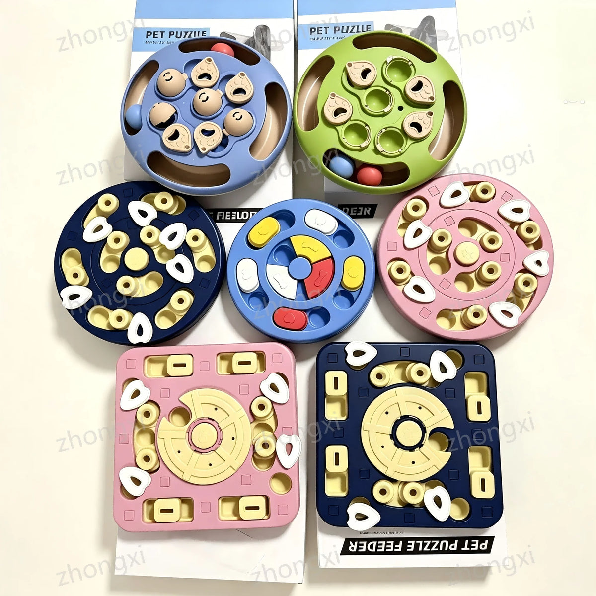 Brinquedo Labirinto Deslizante Multicamadas para Pets: Comedouro Lento, Tabuleiro de Busca de Alimentos, Anti-Engasgo