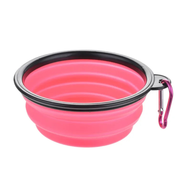 Tigela de comida para animais de estimação portátil durável tpr tigela de comida para cães e gatos tigela dobrável de silicone portátil viagem ao ar livre tigela de comida de água