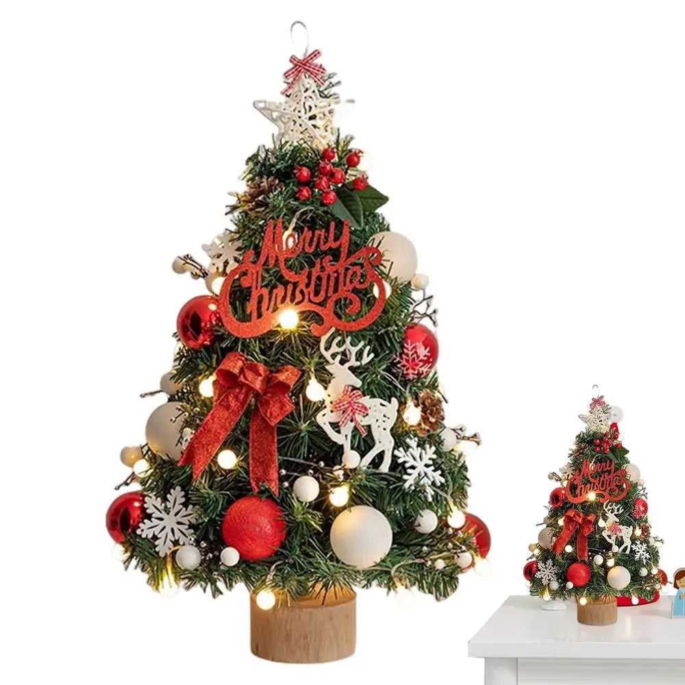 Árvore de natal artificial com luzes árvore realista com estrela árvore luzes da corda e ornamentos 17.7 Polegada árvore verde para