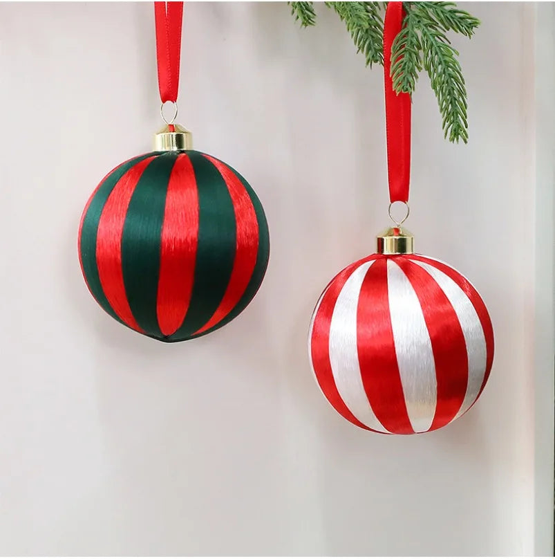 Novo 6 pçs conjunto de bola de natal pingente decorativo seda janela de natal atmosfera decoração árvore de natal bola de espuma pingentes