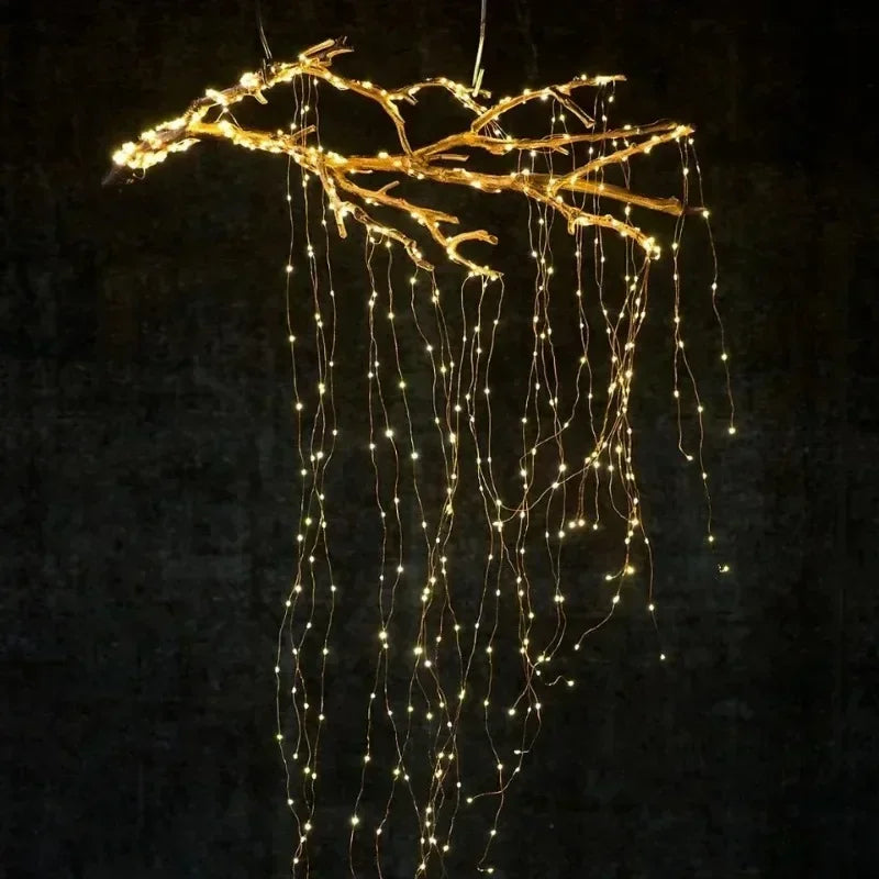 Decorações para Árvore de Natal, Luzes de Cordão Solares para Jardim Externo, Luzes de Fio de Cobre LED para Festas em Casa, Casamentos, Ano Novo 2027