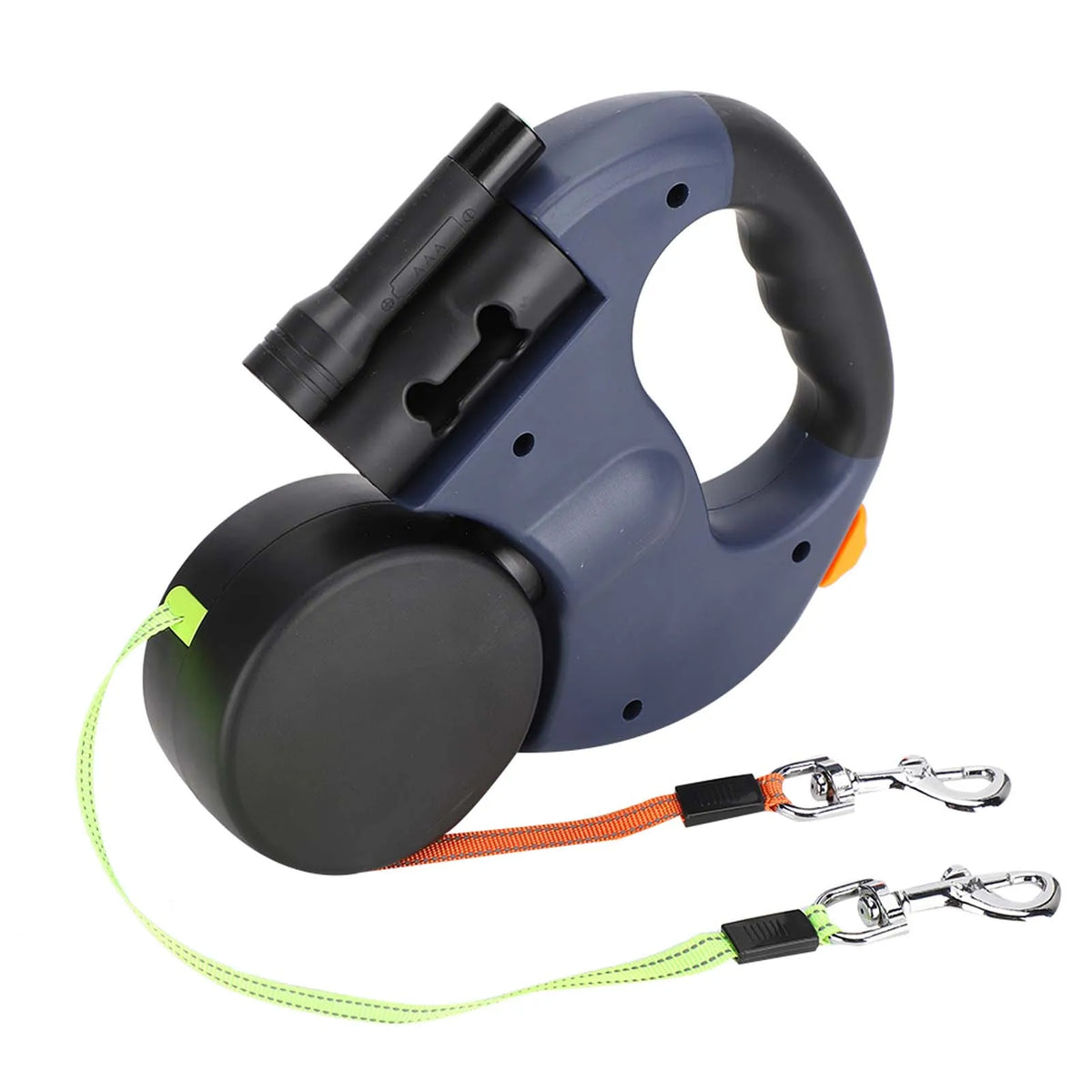 Produto para animais de estimação andando automático extensível flexível cão gato tração corda dupla cabeça mão segurando com luz led