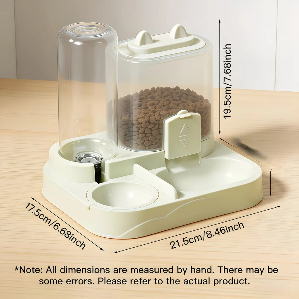 Dispensador de Água e Ração 2 em 1 para Animais de Estimação, Separação de Ração Seca e Úmida, Plástico Durável, Transparente, Sem Bateria, Para Gatos e Cães em Viagem