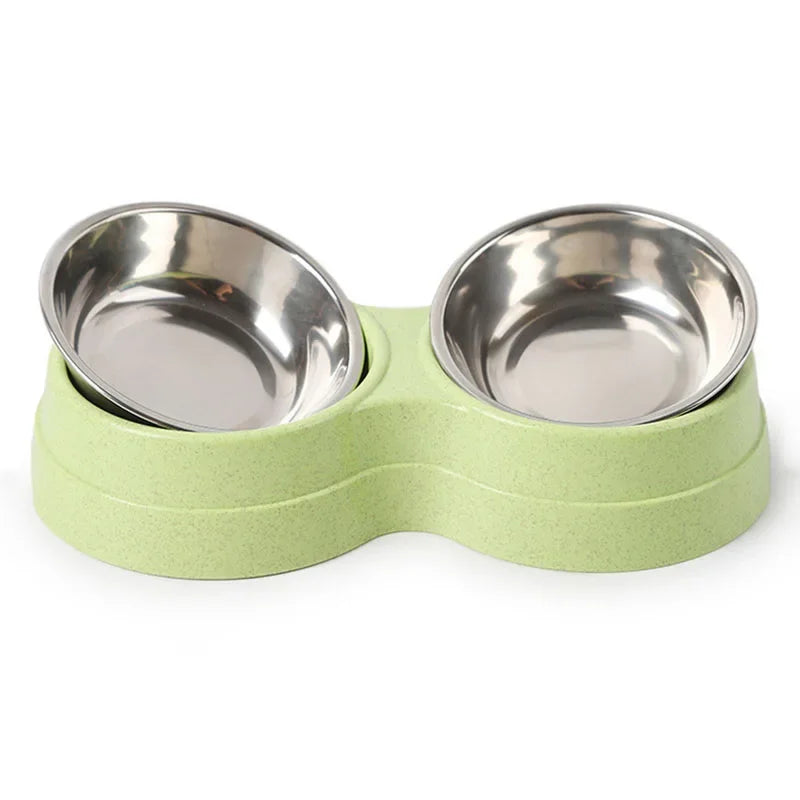 Tigelas duplas para animais de estimação, alimentador de água para comida de cachorro, aço inoxidável, prato para beber, gato, filhote de cachorro, suprimentos de alimentação, acessórios para cães pequenos