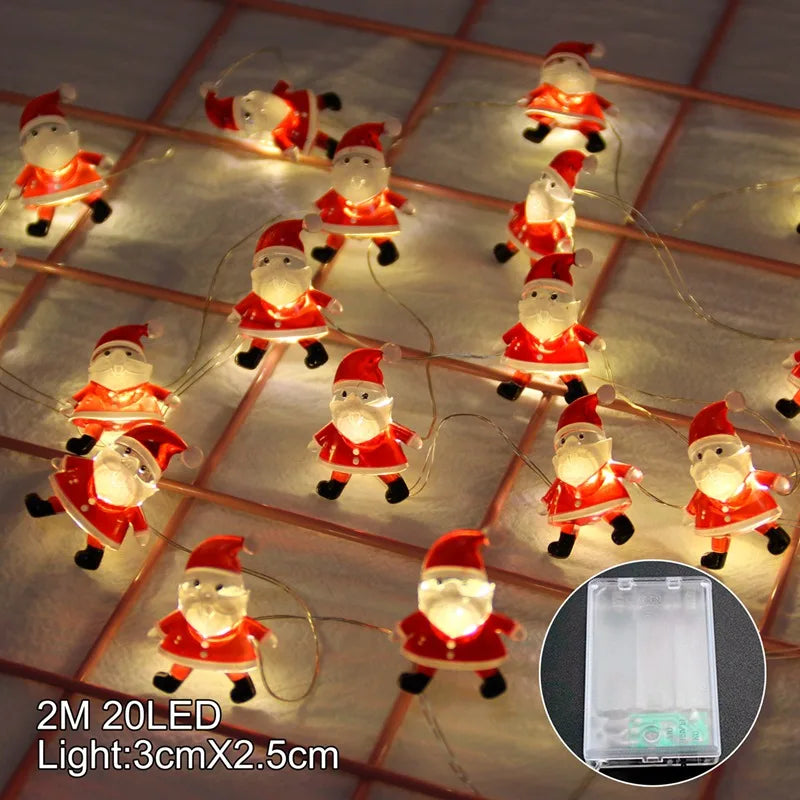 Papai noel natal led luz corda feliz natal decoração para casa 2025 enfeites de árvore de natal navidad presentes de natal ano novo