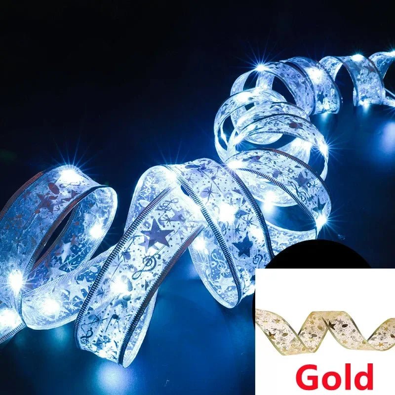 Luzes de Natal em Fita LED, Luzes de Cordão de 1 a 10M, Lâmpada de Fita com Glitter em Forma de Floco de Neve para Decoração de Árvore de Natal e Festas - Kasa & Pet