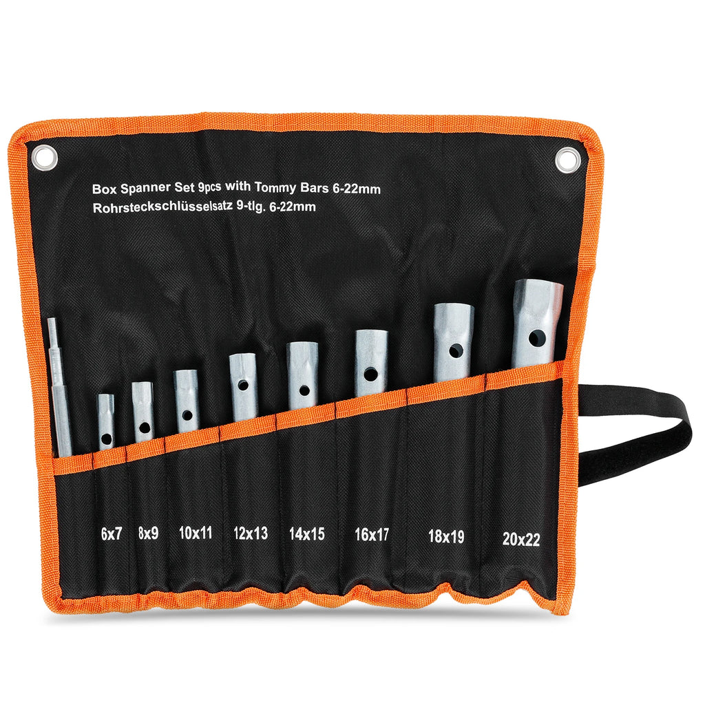 Conjunto de chave de soquete para válvula de chuveiro, 9/10 peças, aço carbono, encanador, chave tubular de ponta dupla para remoção de velas de ignição
