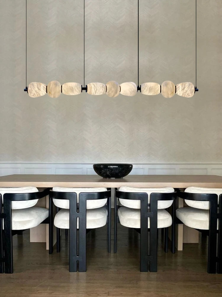 Lustres de LED Reguláveis de Mármore Natural para Decoração de Casa, Nova Tendência 2026, Iluminação para Sala de Estar e Sala de Jantar