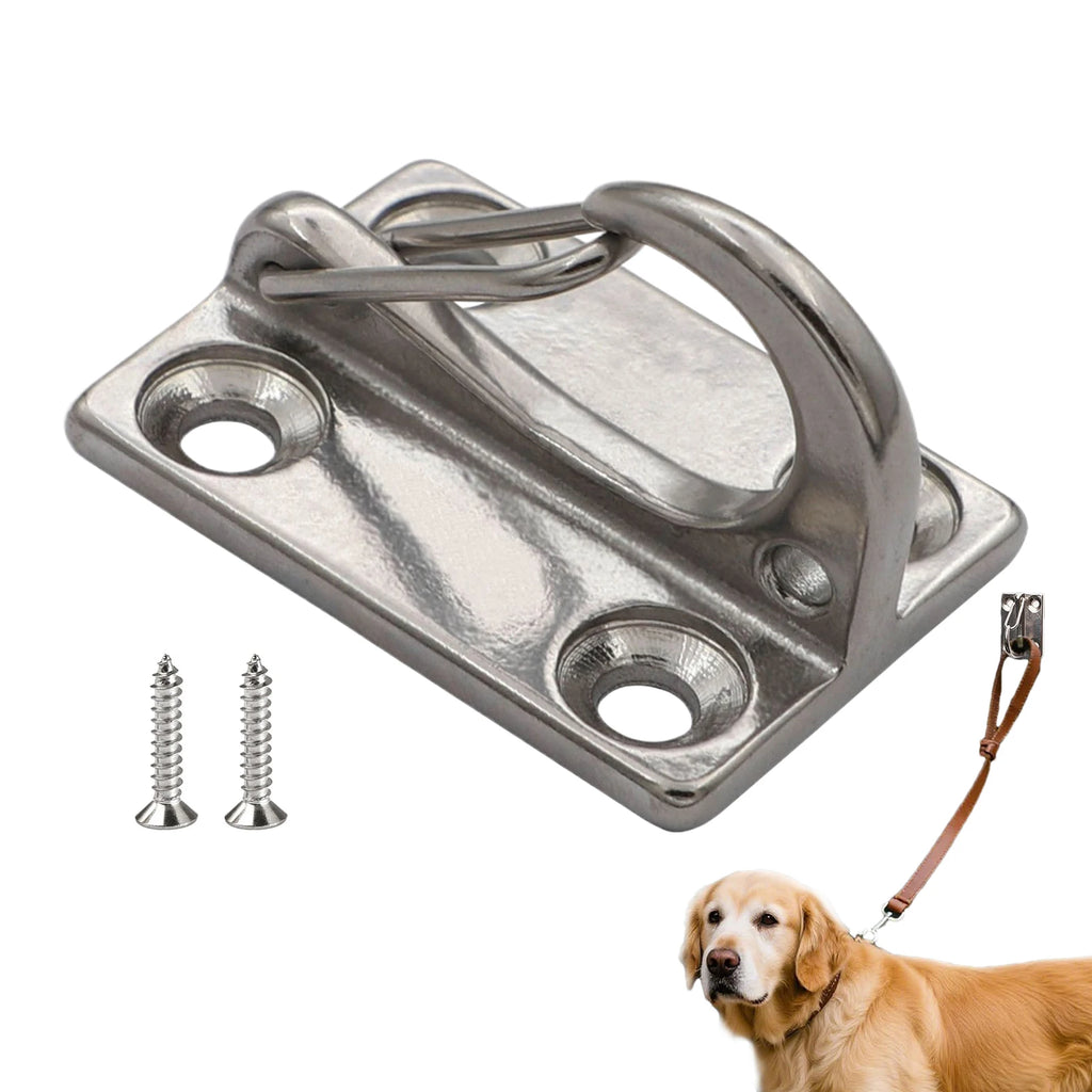 Suporte de Parede em Aço Inoxidável para Coleiras de Cães e Correntes de Animais de Estimação, com Gancho de Fixação, para Uso Externo em Cercas