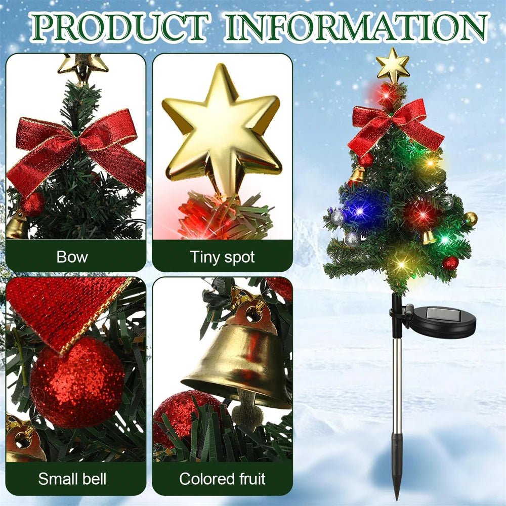 Árvore de natal luzes solares ao ar livre à prova dwaterproof água led jardim caminho gramado paisagem festivo decorativo luzes piso decoração natal