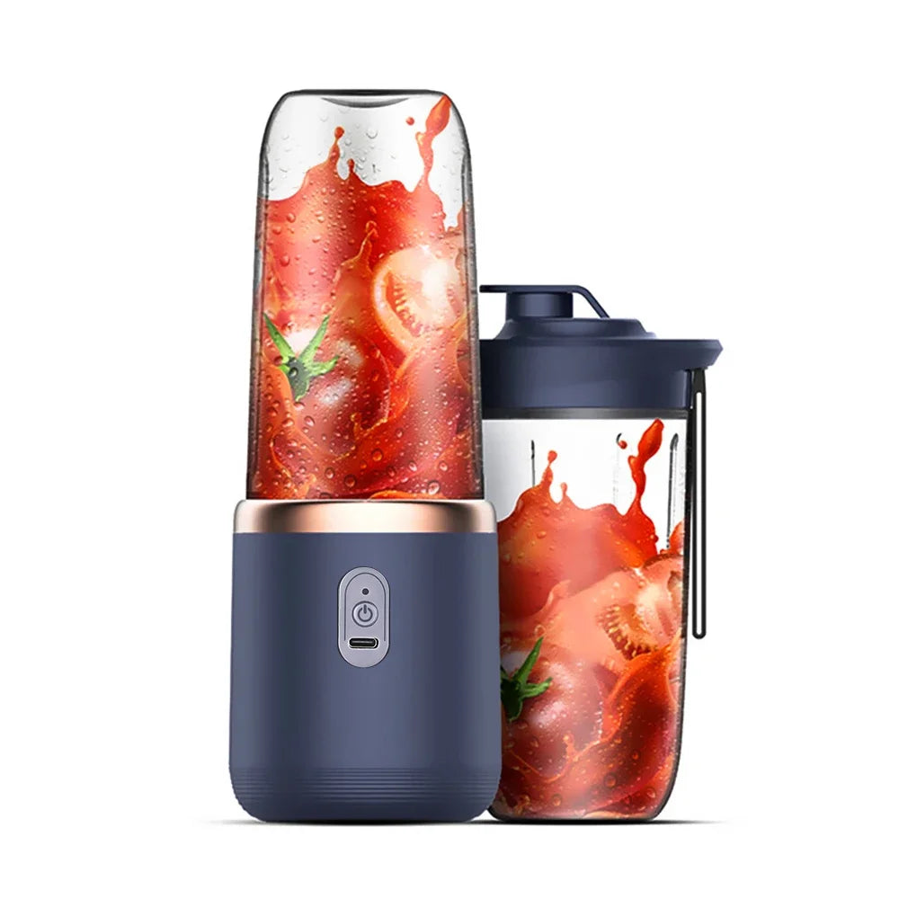 Liquidificador de Frutas Doméstico 400ML, Espremedor Elétrico Portátil, Máquina de Milkshake Multifuncional com 6 Lâminas