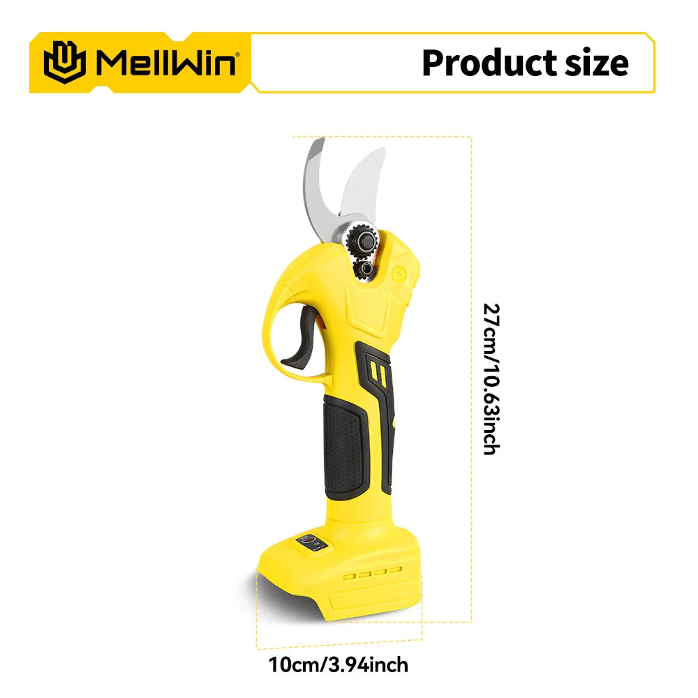 Mellwin 30mm tesouras de poda elétricas sem escova sem fio cortador de galhos de árvores frutíferas tesoura de jardim para makita 18v bateria pino