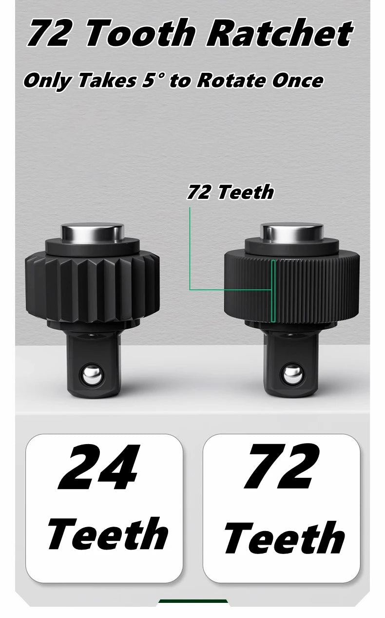 Chave de catraca padrão de unidade de soquete, chave de soquete telescópica extensível flexível de 1/2 dentes de 1/4,3/8,1/2 Polegada