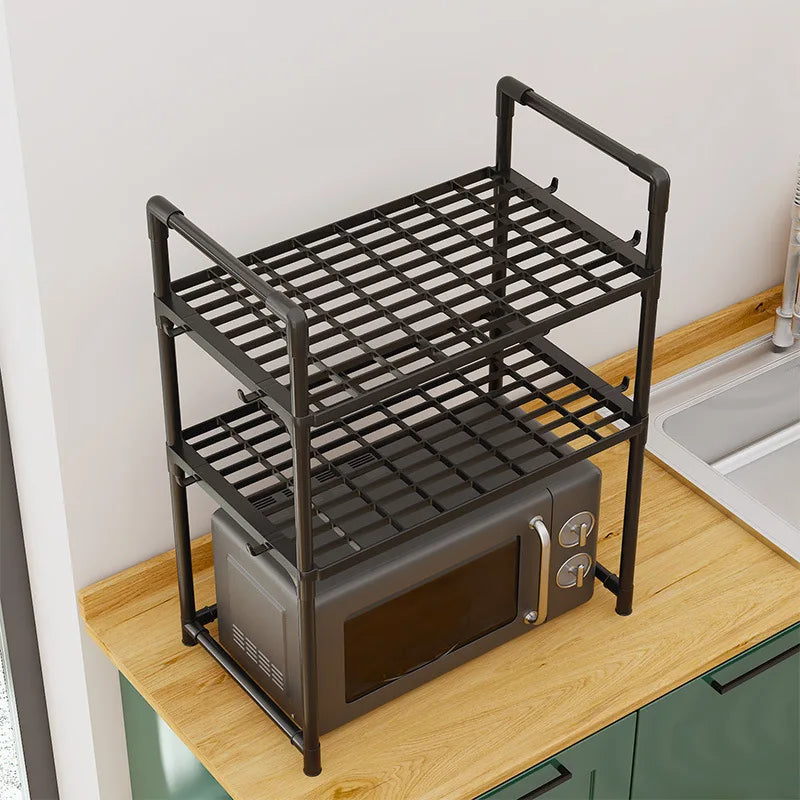 Prateleira para guardar o micro-ondas na bancada da cozinha, prateleira de vários níveis para guardar temperos, utilizada para guardar utensílios de cozinha na bancada.