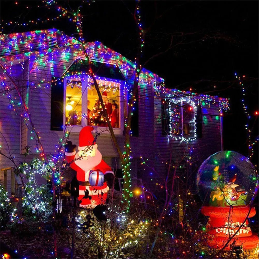 Luzes de natal 5m 10m 20m 30m 50m 100m led string luz de fadas 8 modos luzes de natal para pátio festa de casamento luzes do feriado