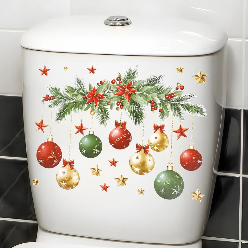 Natal boneco de neve adesivo higiênico feliz natal festa decoração 2025 natal decoração do banheiro navidad natal presente de ano novo 2026
