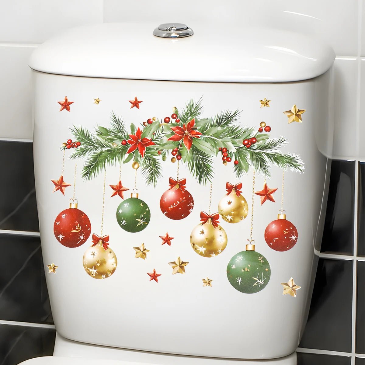 Natal boneco de neve adesivo higiênico feliz natal festa decoração 2025 natal decoração do banheiro navidad natal presente de ano novo 2026