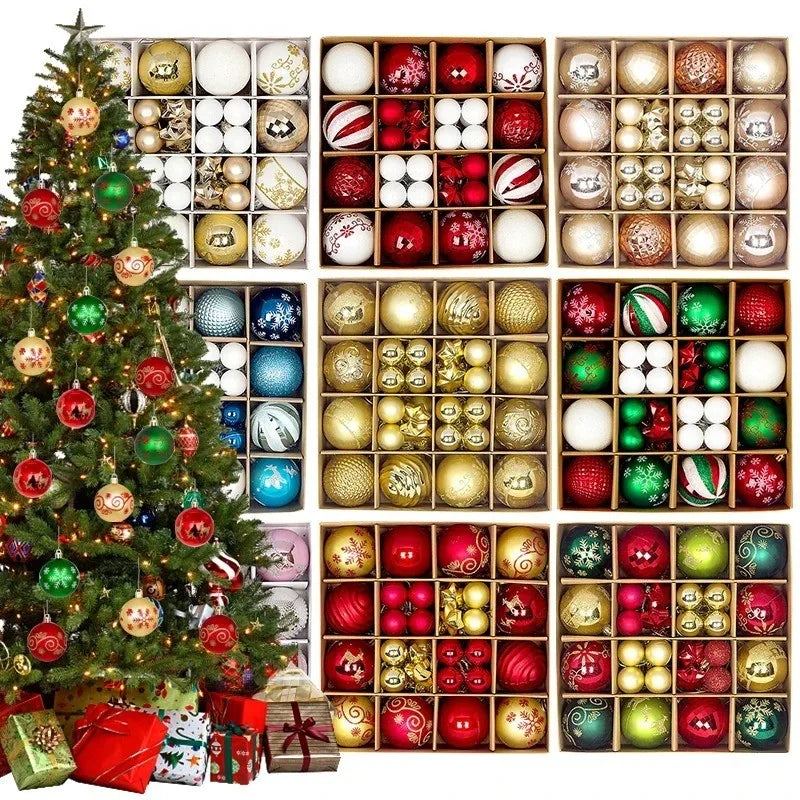 Conjunto de 44 Bolas de Natal para Pendurar na Árvore, Decoração de Natal para Casa, Presente para Festa de Ano Novo 2026