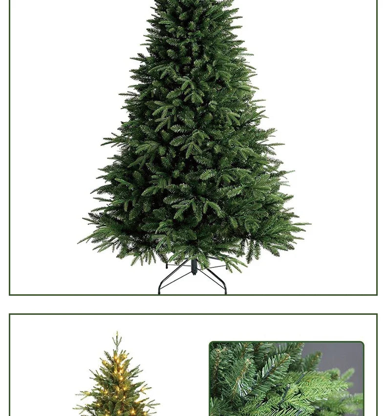 Árvore de Natal artificial, feita de PE com mistura de materiais e iluminação LED, árvore de Natal de alta qualidade, 1,2 m, decorações para o Natal e Ano Novo.