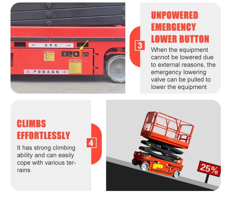 Plataforma Elevatória Hidráulica Mini de 4m, 6m, 8m, 16m, Plataforma Elevatória Elétrica Móvel Autopropelida com Aprovação CE - Kasa & Pet