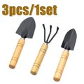 Conjunto de Ferramentas de Jardinagem Mini Portátil 3 Peças/1 Conjunto com Cabos, Pá e Rastelo para Jardinagem Interna e Plantio de Flores