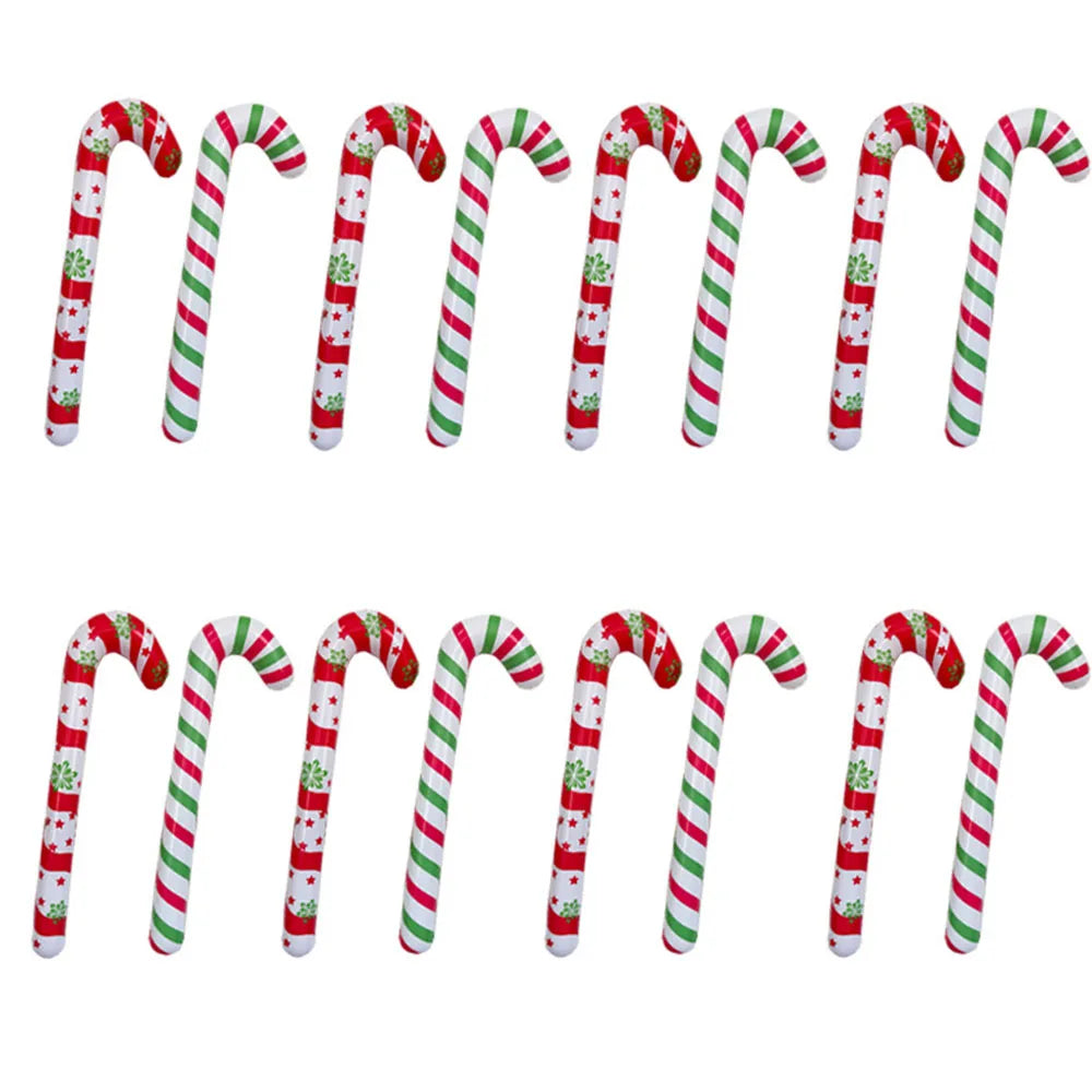 2 unidades de balões infláveis em forma de bengala de Natal, decorações festivas para a casa, presentes de Natal, Ano Novo.
