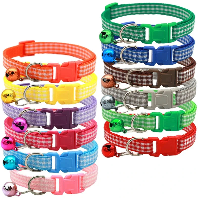 Coleira para Gato com Sino, Anel de Pescoço, Colar de Segurança Elástico Ajustável, Coleira para Filhote e Gatinho, Produtos para Animais de Estimação, Acessórios para Gatinhos