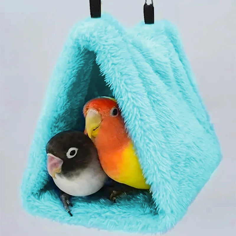 Inverno pet pássaro papagaio gaiolas quente pelúcia rede cabana tenda cama pendurado caverna para dormir e incubação acessórios de pássaros