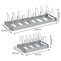 Organizador de Utensílios de Cozinha Expansível com 7 Compartimentos Ajustáveis, Suporte para Panelas, Organizador de Armário