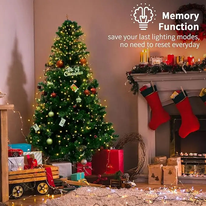 Luzes led para árvore de natal, guirlanda de ano novo para pátio, jardim, 1.5m/2m/3m, luz cascata, decoração de natal 2025