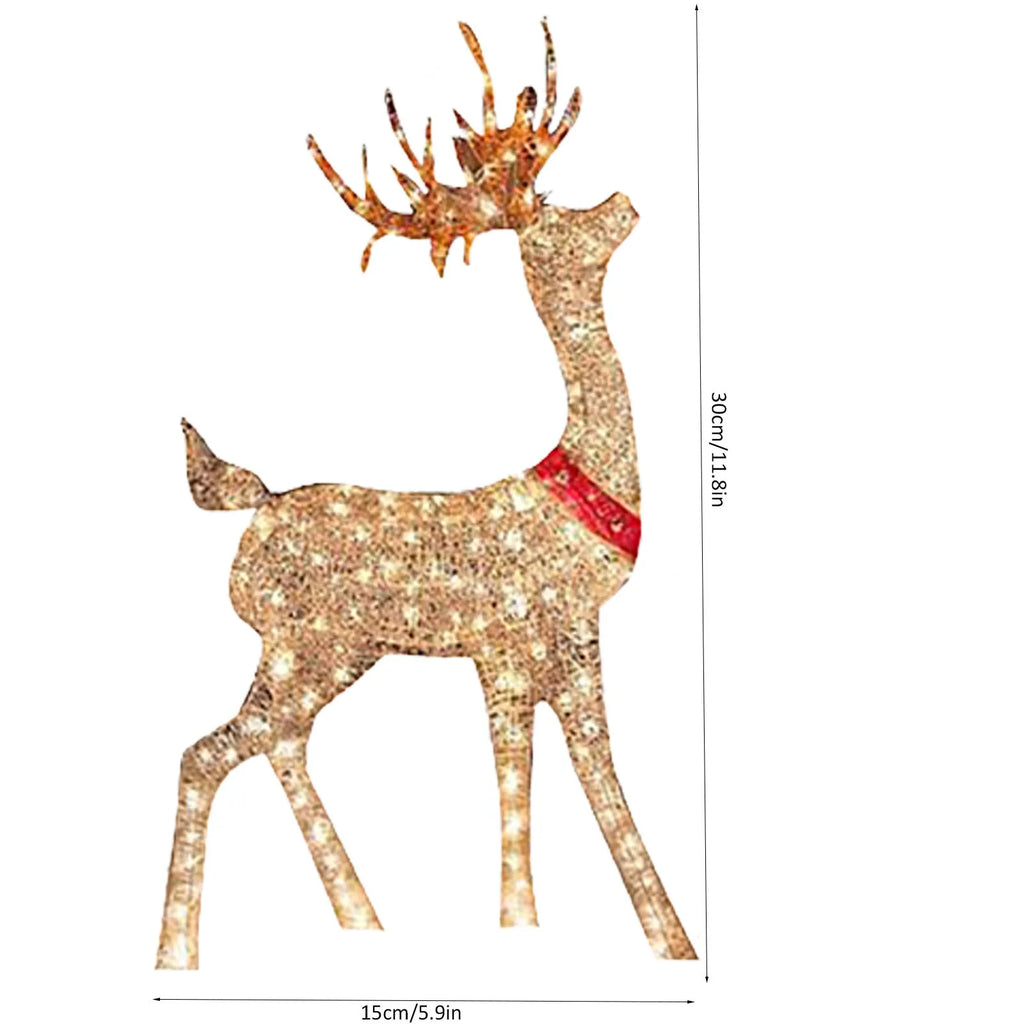 Natal iluminado veados decoração luz led rena elk esculturas luminosas jardim gramado ao ar livre quintal natal gota ornamentos