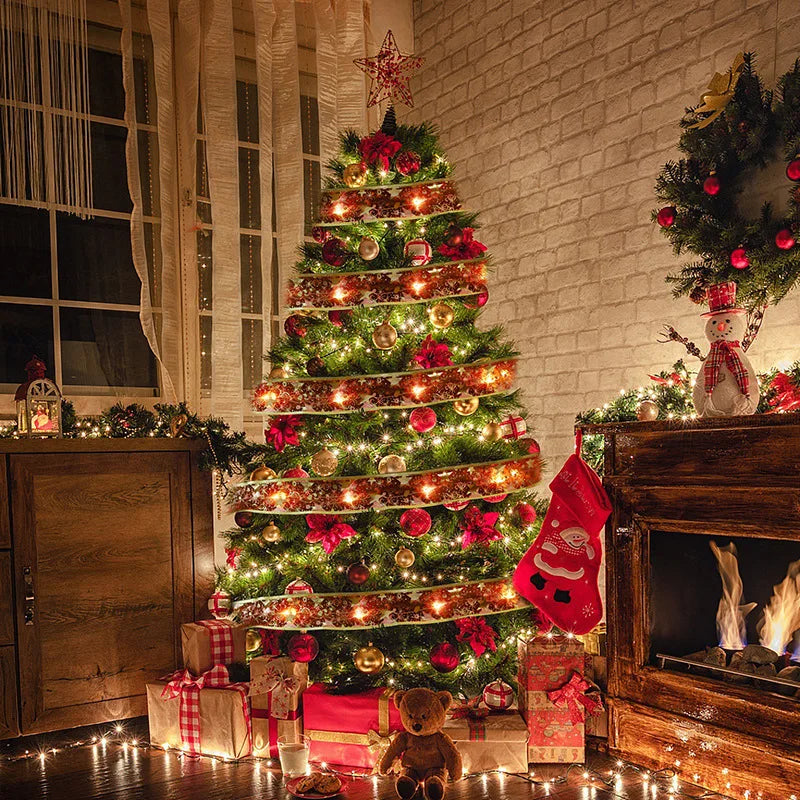 Decoração de natal fita luzes de fadas ornamento da árvore de natal luzes da corda de natal navida natal decoração de ano novo 2025