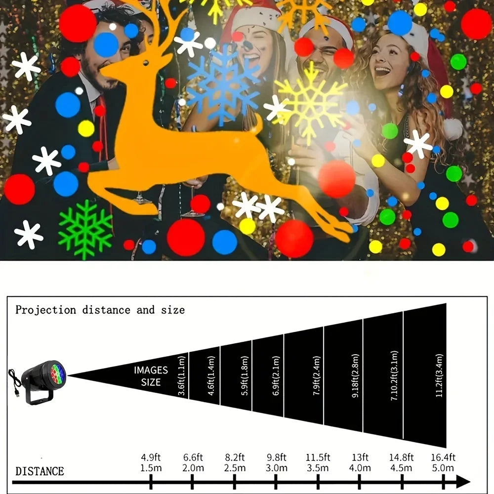 16 padrões de luzes de projetor de natal rotativa decoração de natal ao ar livre/interno projetor led para festa de férias decoração de natal