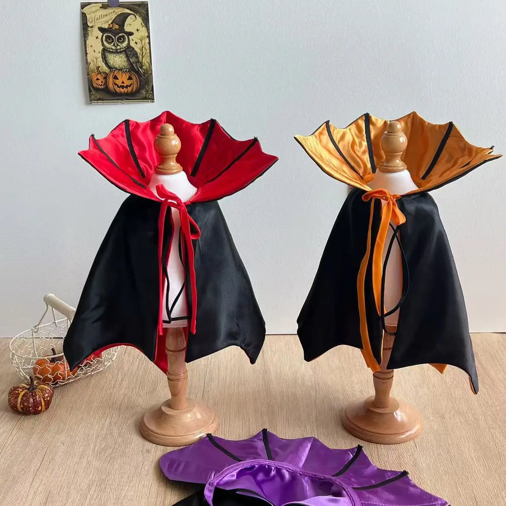 Fantasia de Halloween para Gatos e Cães, Capa de Vampiro Ajustável, Acessórios de Fantasia para Animais de Estimação