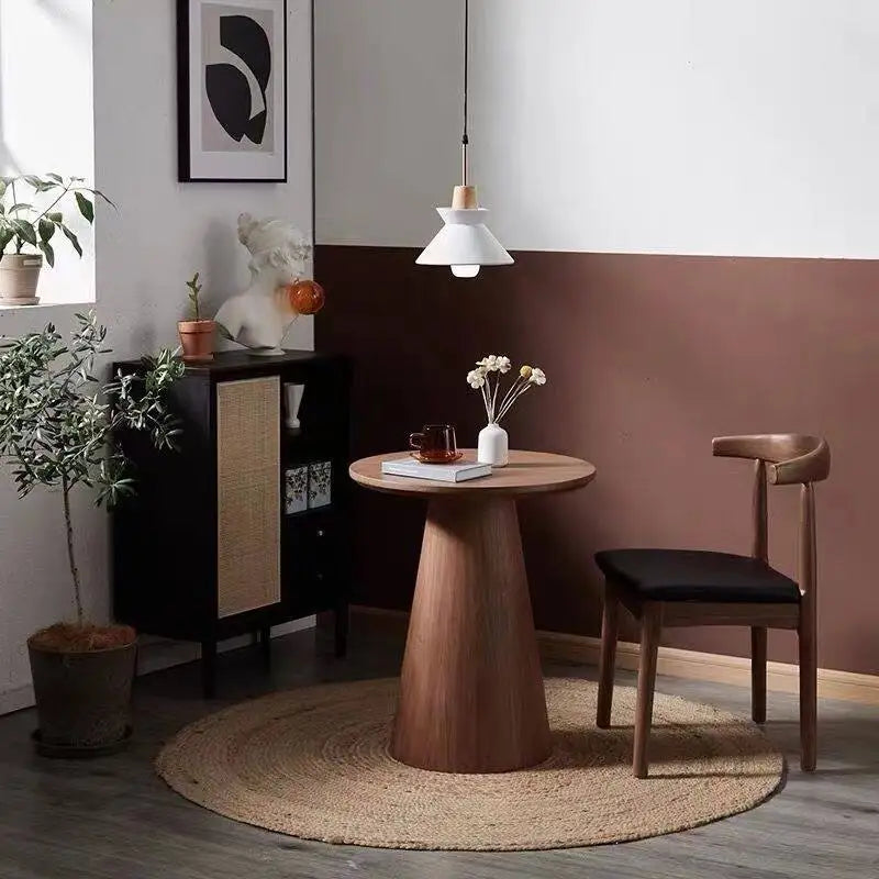 Mesa de centro nórdica de madeira maciça, pequena, redonda, luxuosa, mesa lateral para casa, minimalista, sala de estar, mesa de chá, estilo wabi-sabi