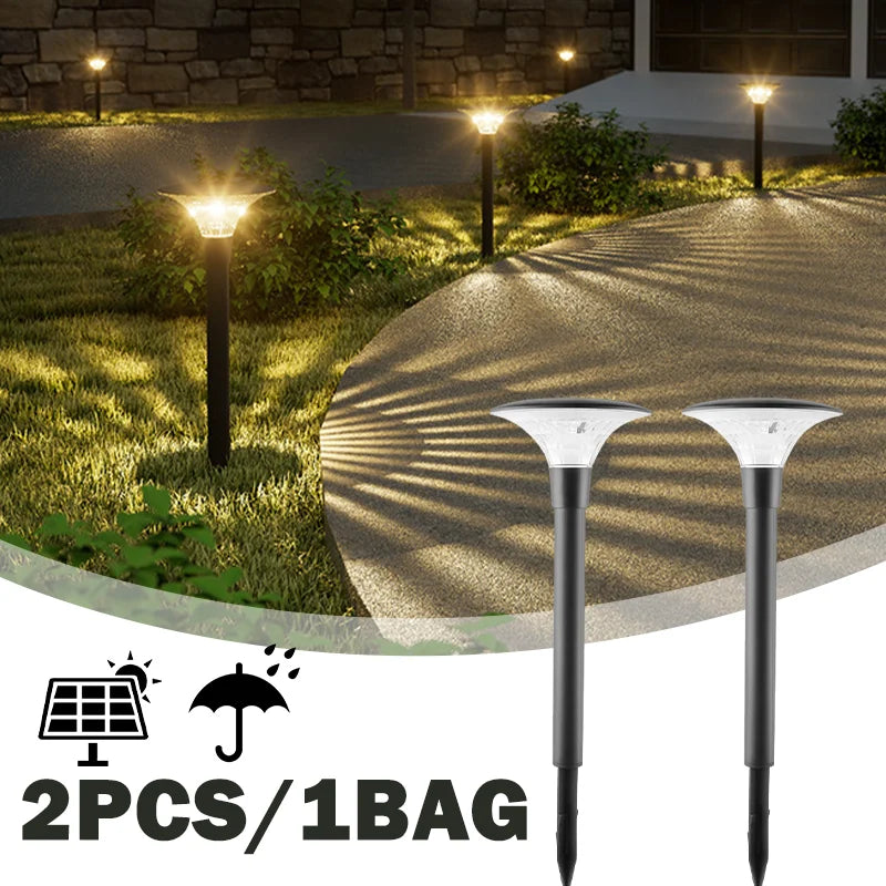 Luz Solar para Jardim, Iluminação Paisagística, Lâmpada Decorativa à Prova d'Água para Caminhos e Quintais