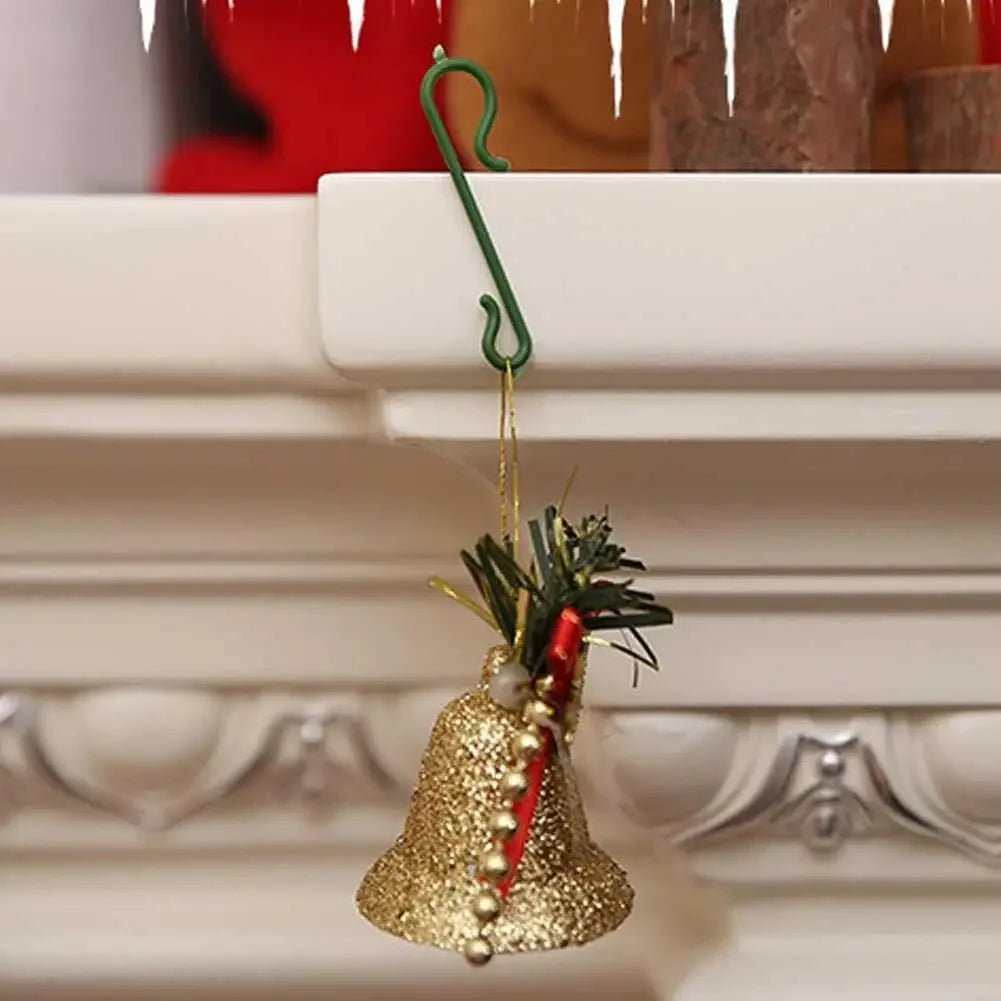 50/400 pçs mini gancho de natal de plástico em forma de s árvore de natal bola pingentes ornamento pendurado cabide diy navidad decoração de festa em casa
