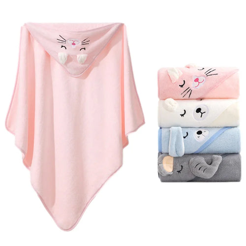 Toalhas de Banho para Bebês com Capuz de Animais em Desenho Animado, Macias, para Recém-Nascidos, Manta, Robe de Banho para Crianças, Envoltório Quente para Dormir para Meninos e Meninas