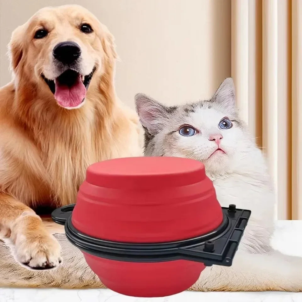 1 peça 2-em-1 dobrável tigela dupla tigela de alimentação portátil viagem ao ar livre cão gato beber tigela suprimentos para animais de estimação água de alimentação ao ar livre