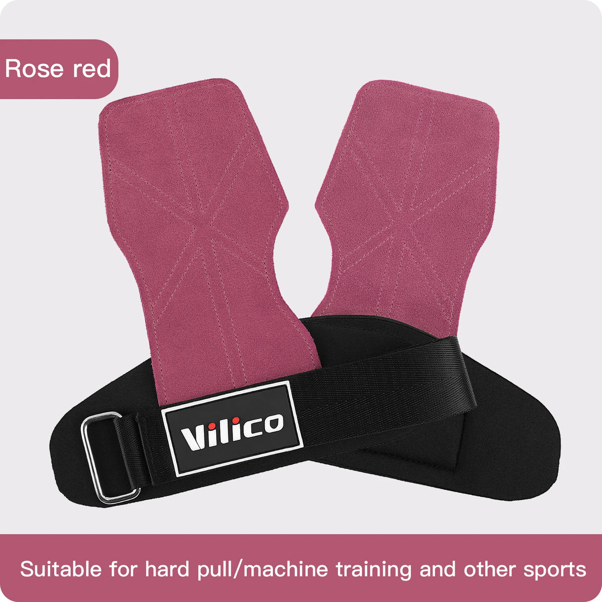 2Pcs Cowhide Gym Grips Anti-Slip Weightlifting Power Pads Pull-up Deadlift Workout Fitness Palm Protectors